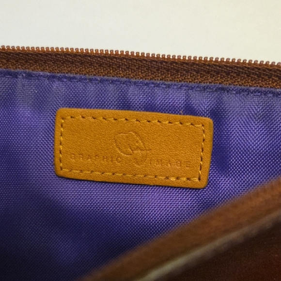 Graphic Image Dark Brown Leather Toiletry Bag - Picture 4 of 5